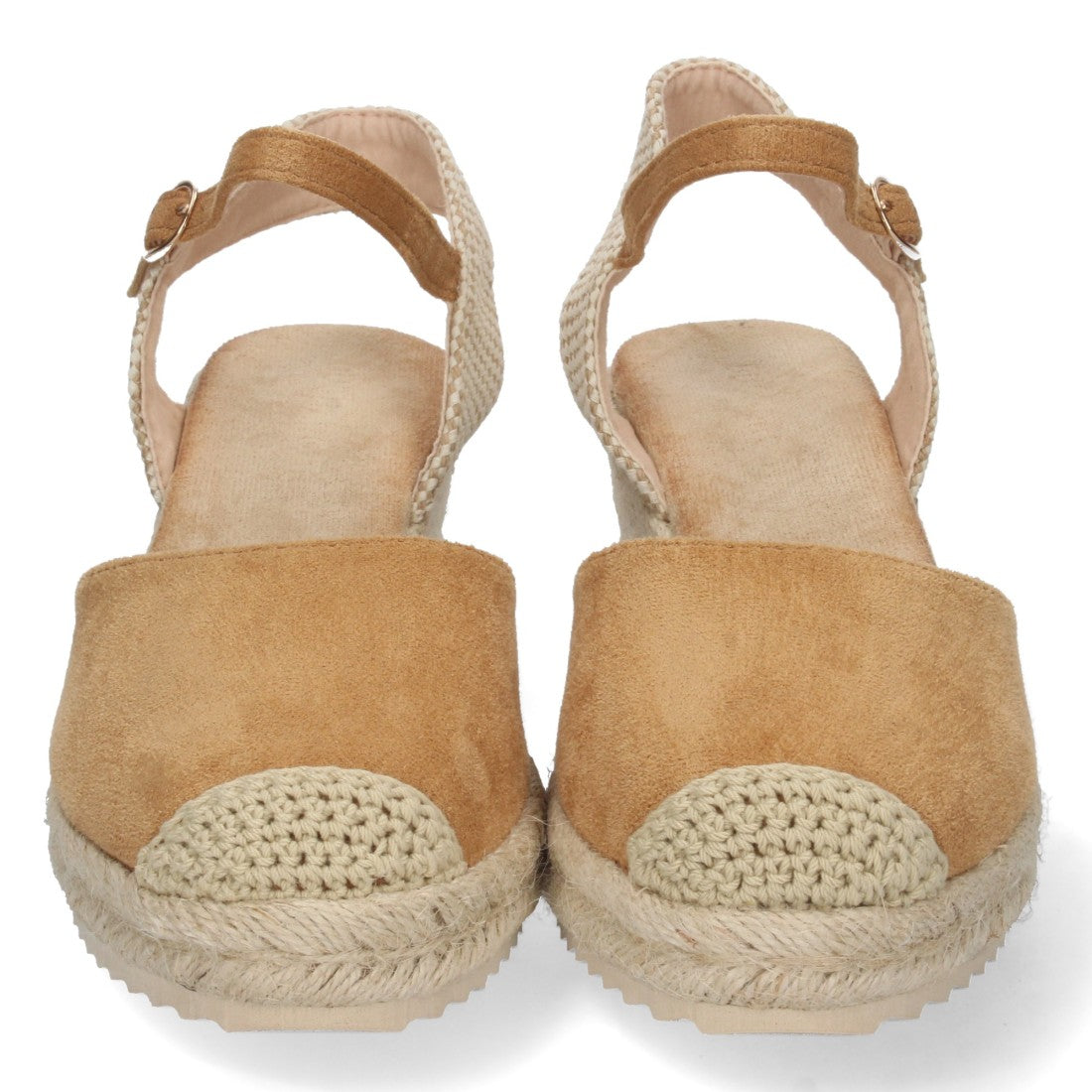 Sandalia de Cuña con Pala Cerrada Camel
