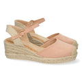 Sandalia de Cuña con Pala Cerrada Rosa
