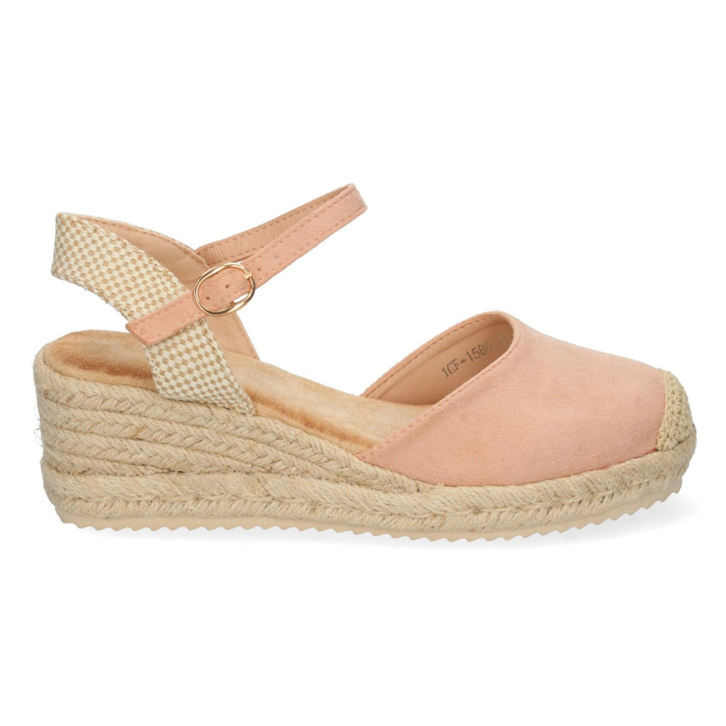 Sandalia de Cuña con Pala Cerrada Rosa