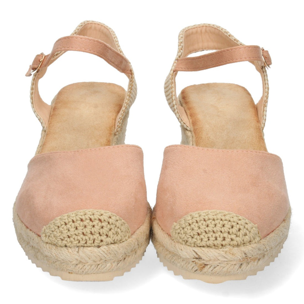 Sandalia de Cuña con Pala Cerrada Rosa