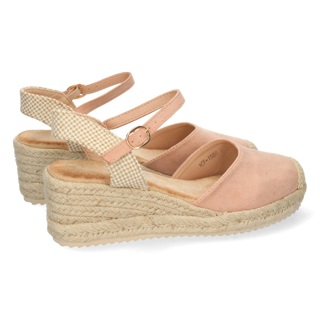 Sandalia de Cuña con Pala Cerrada Rosa