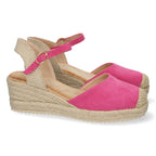 Sandalia de Cuña con Pala Cerrada-Fucsia