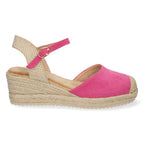 Sandalia de Cuña con Pala Cerrada-Fucsia