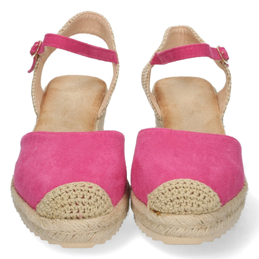 Sandalia de Cuña con Pala Cerrada Fucsia