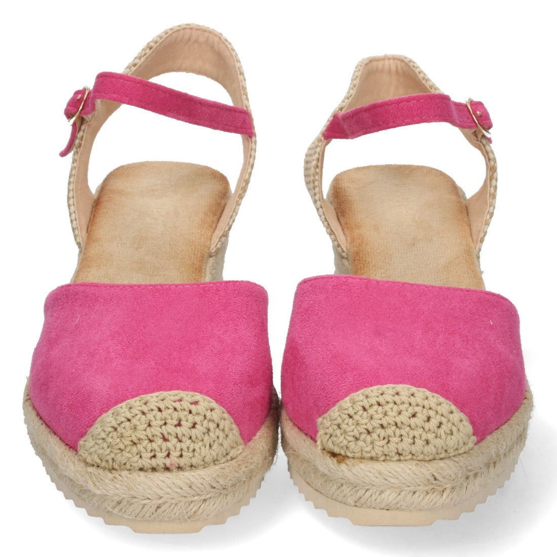 Sandalia de Cuña con Pala Cerrada Fucsia