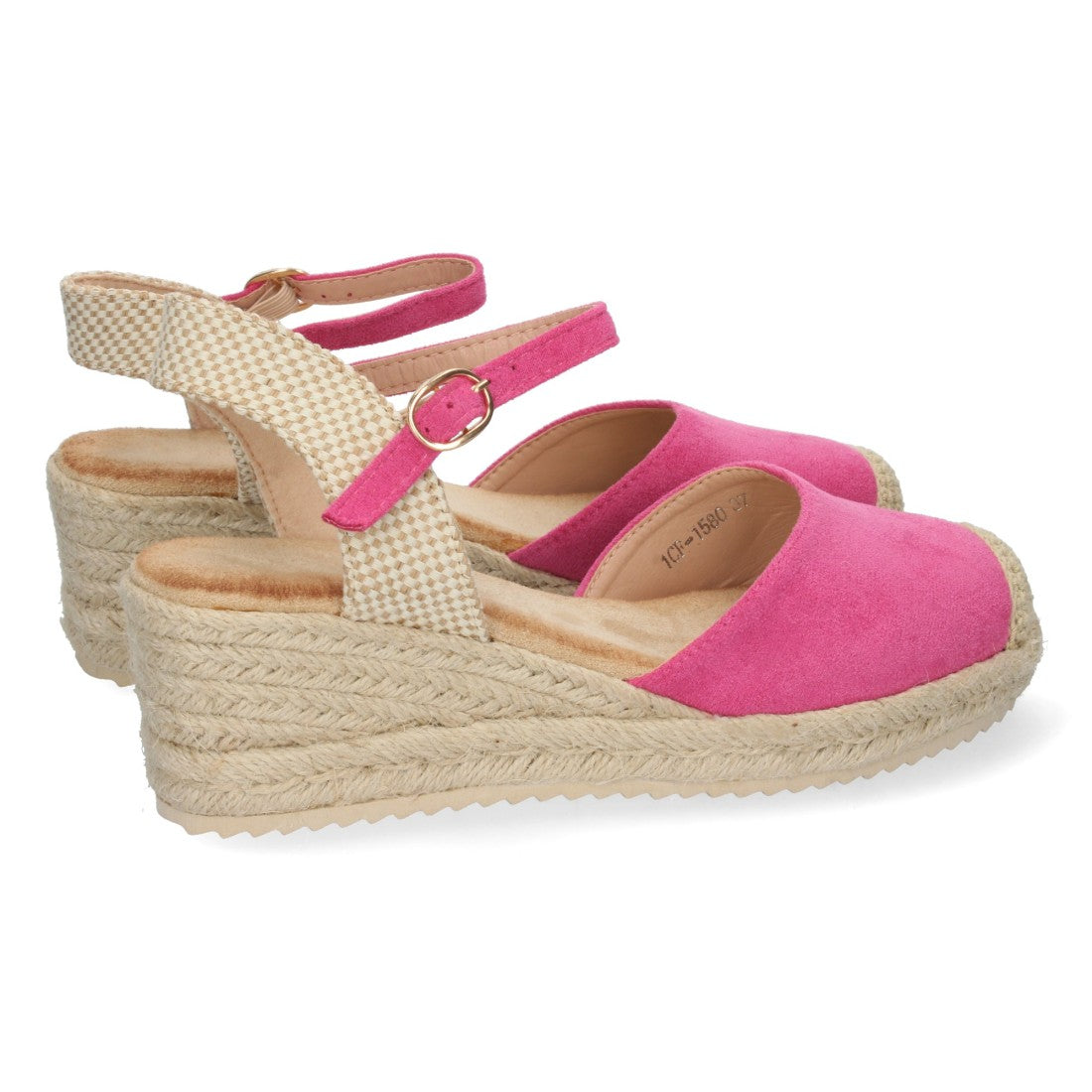Sandalia de Cuña con Pala Cerrada Fucsia