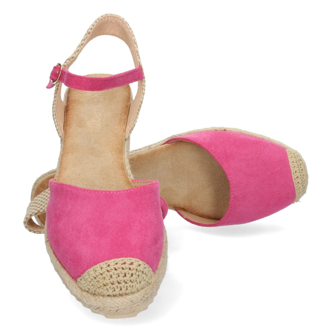 Sandalia de Cuña con Pala Cerrada Fucsia