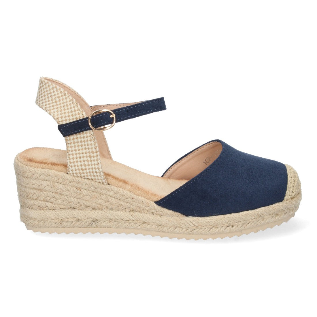 Sandalia de Cuña con Pala Cerrada Azul Marino
