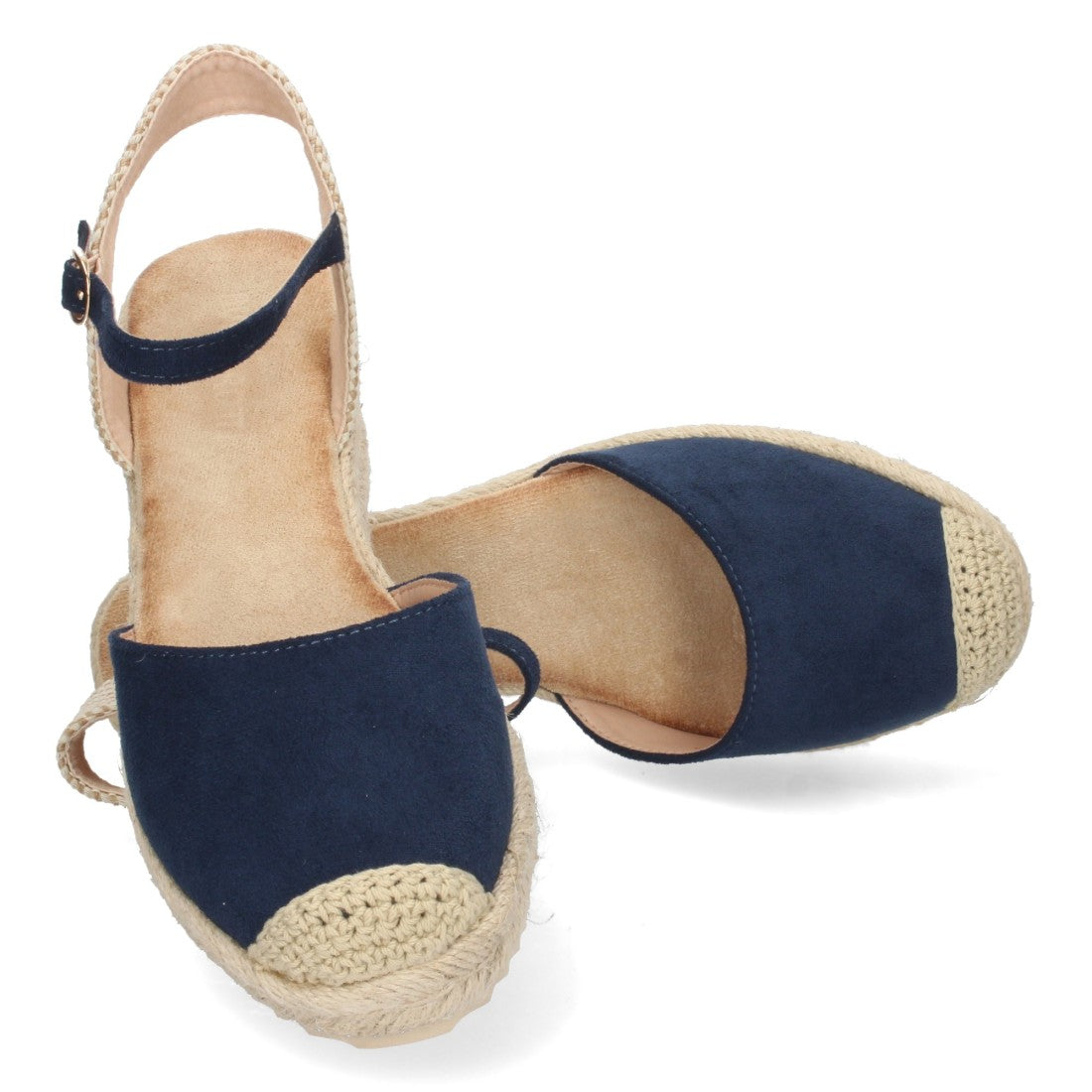 Sandalia de Cuña con Pala Cerrada Azul Marino