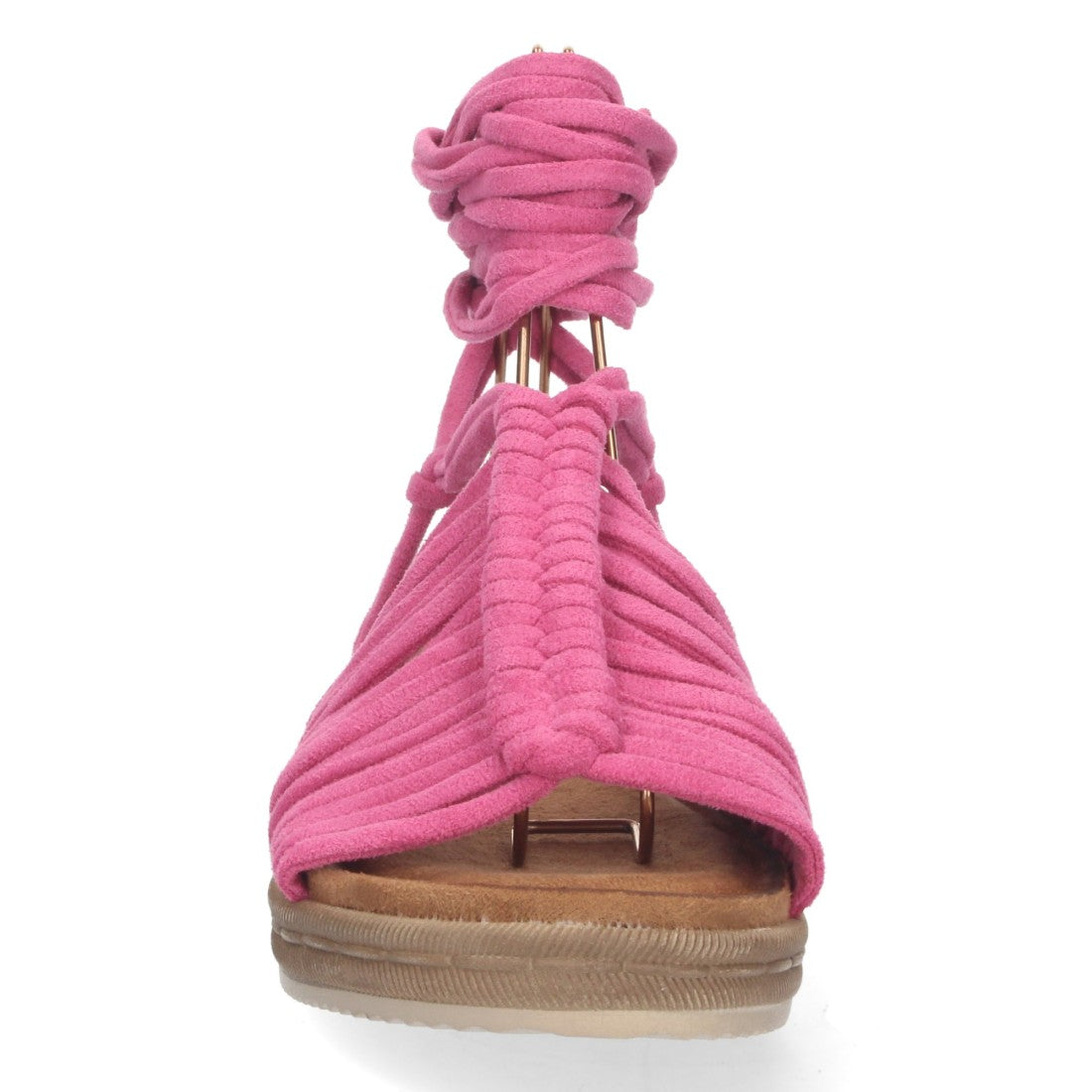 Sandalia Plana – Tiras al Tobillo y Confort Diario -Fucsia