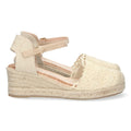 Sandalia de Cuña Valenciana con Pala de Rafia Beige