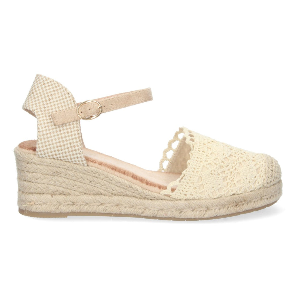 Sandalia de Cuña Valenciana con Pala de Rafia Beige