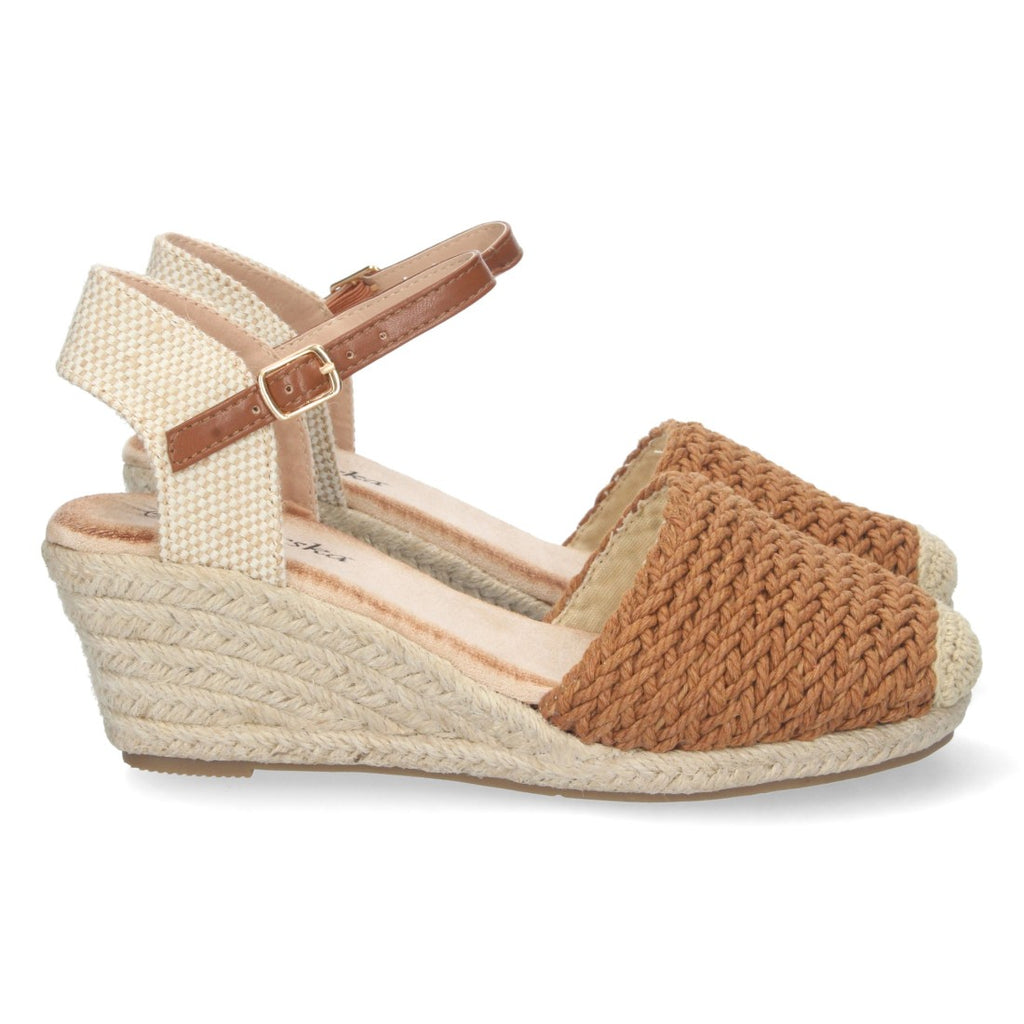 Alpargata de cuña yute pala rafia - Camel