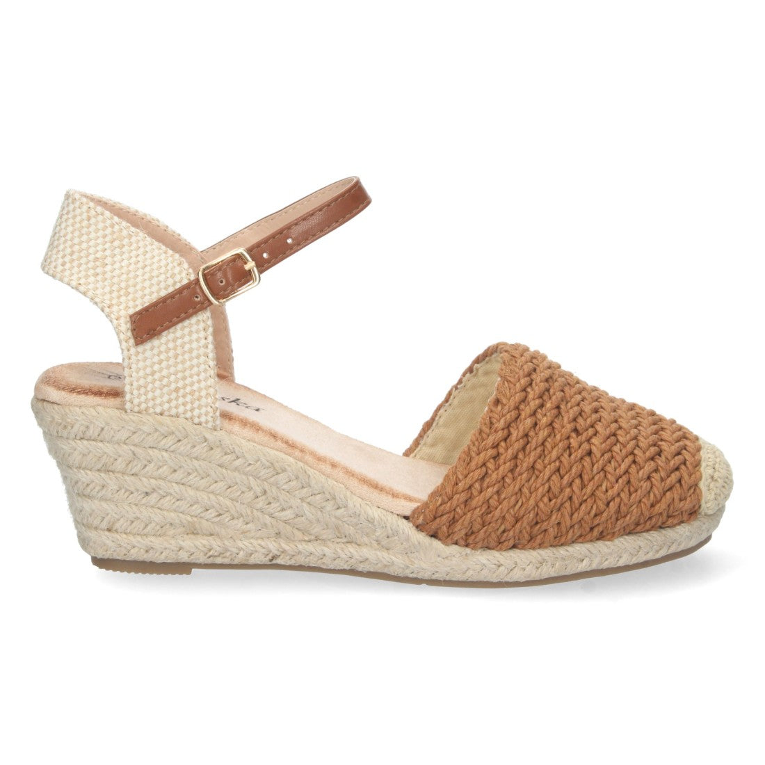 Alpargata de cuña yute pala rafia - Camel