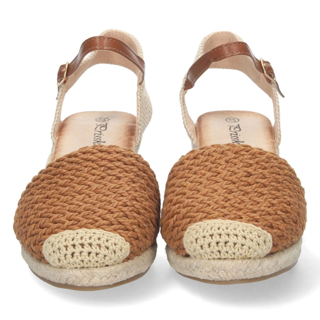 Alpargata de cuña yute pala rafia - Camel