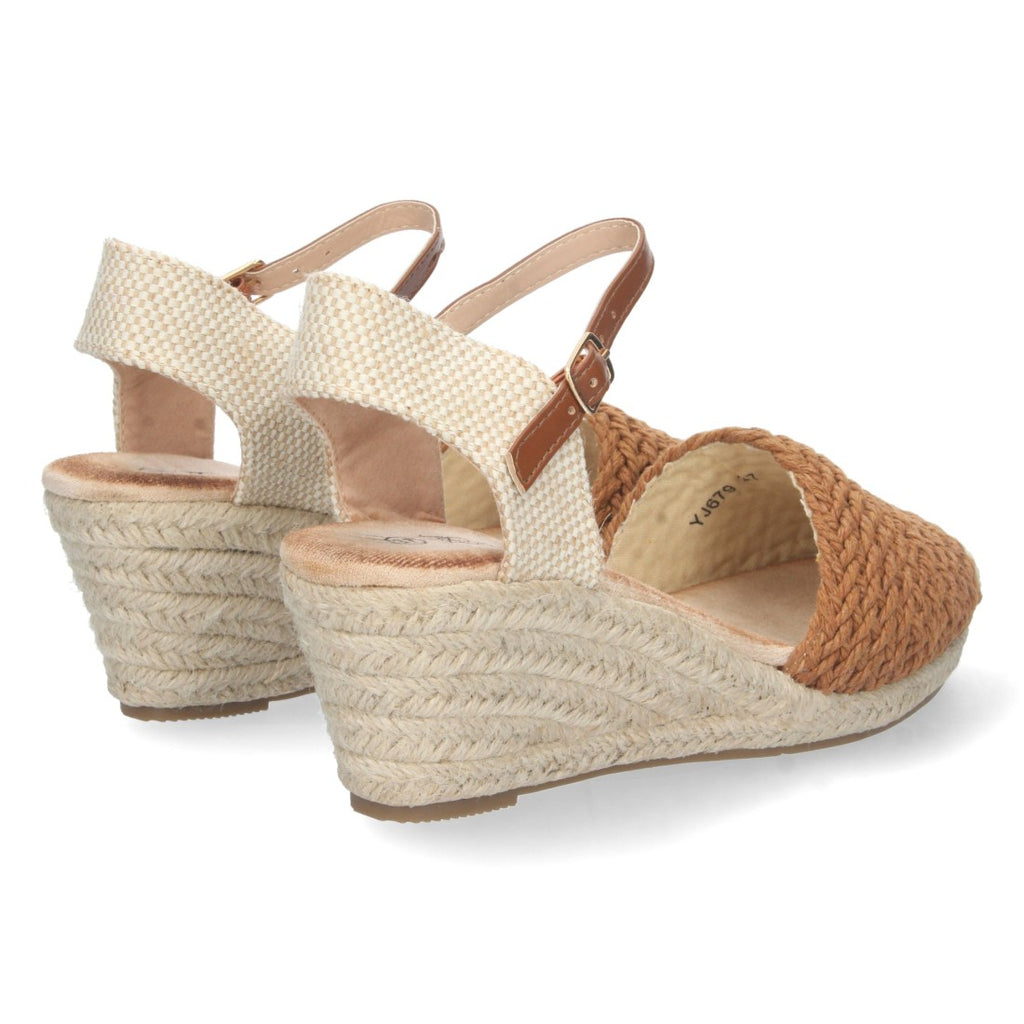 Alpargata de cuña yute pala rafia - Camel