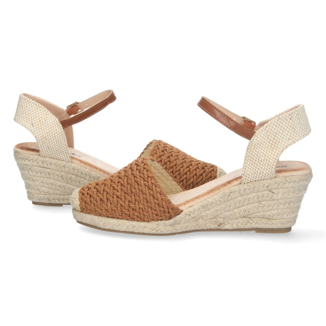 Alpargata de cuña yute pala rafia - Camel