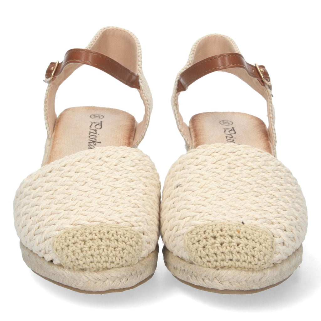 Alpargata de cuña yute pala rafia - Beige