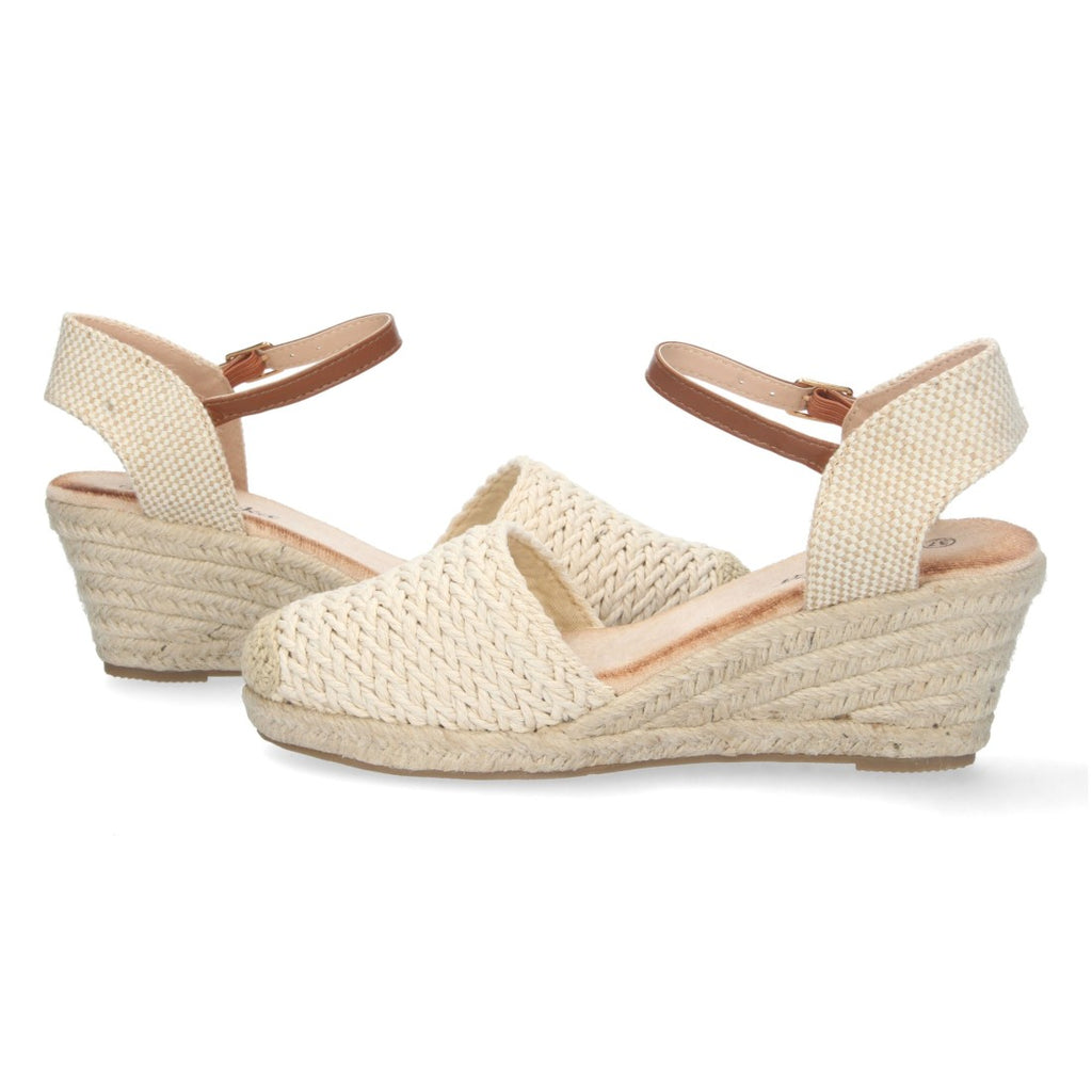 Alpargata de cuña yute pala rafia - Beige