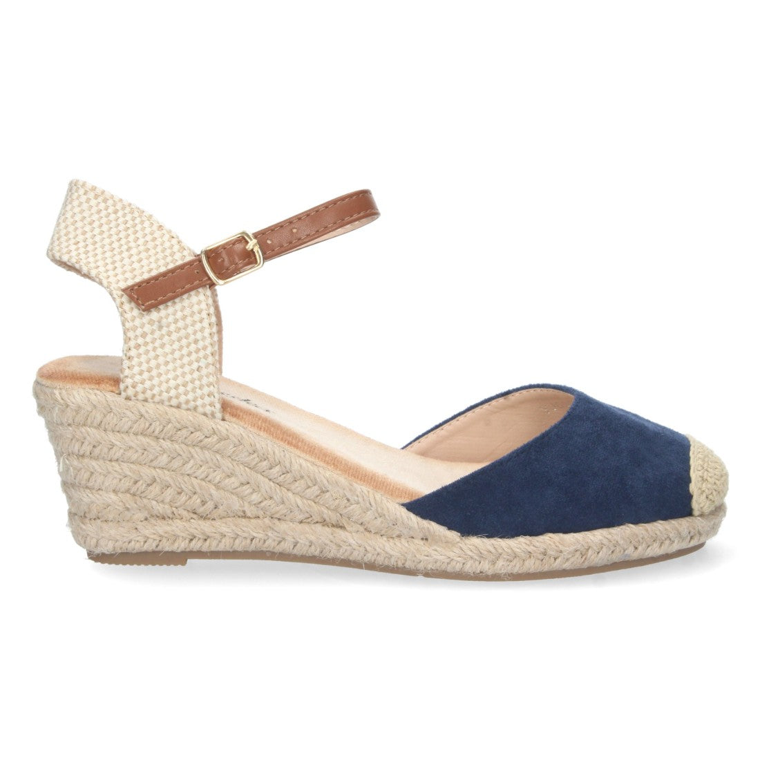 Sandalia de Cuña Valenciana Azul Marino para Mujer