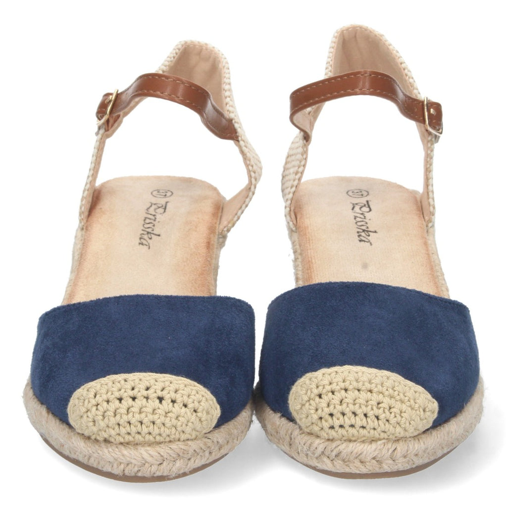 Sandalia de Cuña Valenciana Azul Marino para Mujer