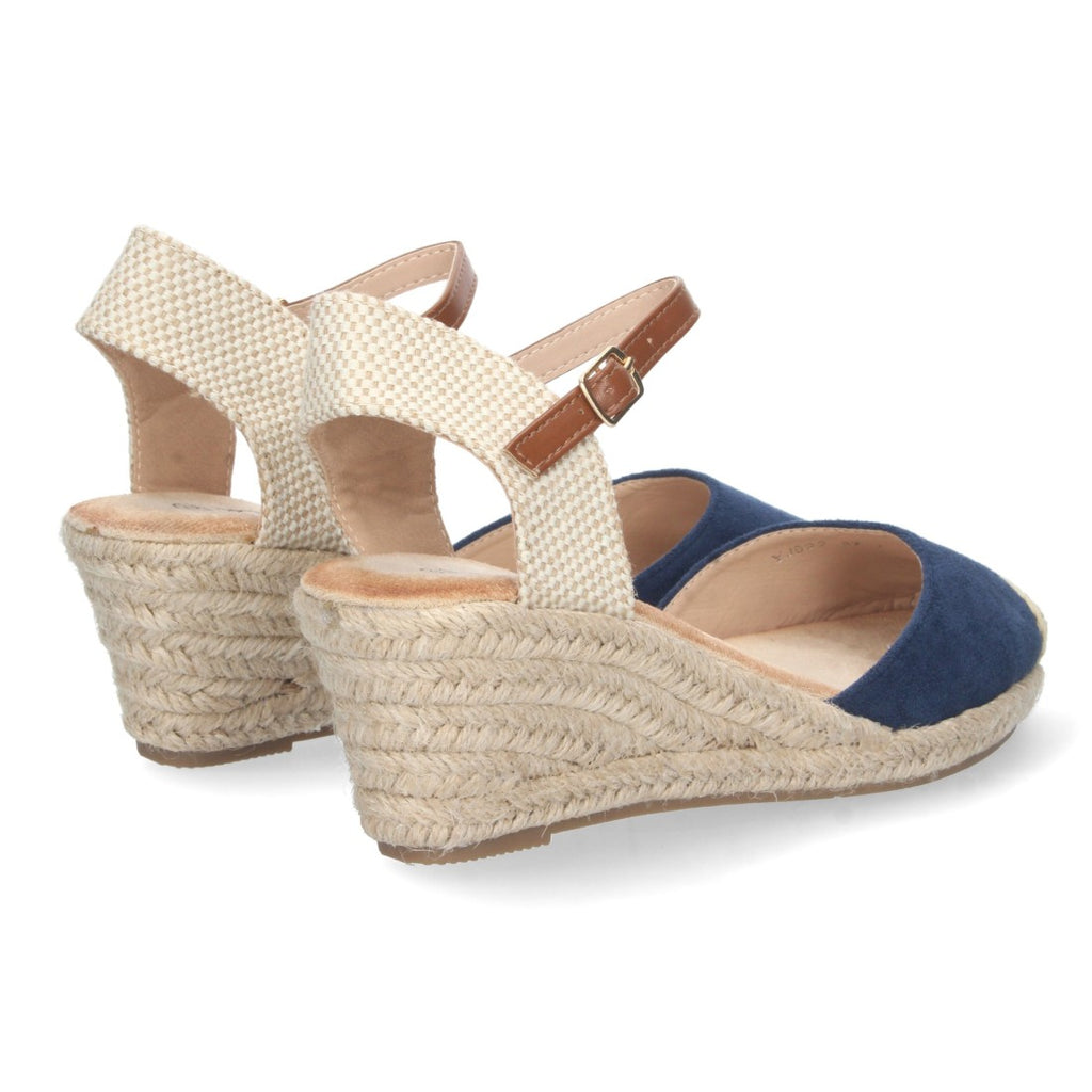 Sandalia de Cuña Valenciana Azul Marino para Mujer