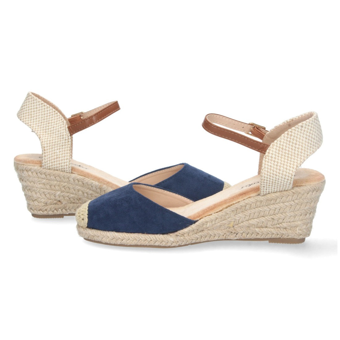 Sandalia de Cuña Valenciana Azul Marino para Mujer
