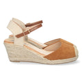 Sandalia de Cuña Valenciana Marrón para Mujer