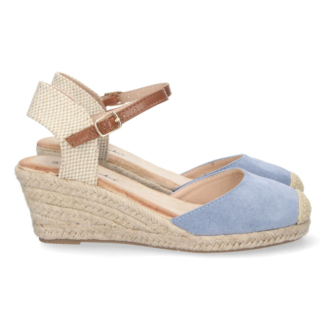 Sandalia de Cuña Valenciana Azul Claro para Mujer