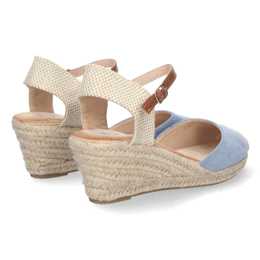 Sandalia de Cuña Valenciana Azul Claro para Mujer