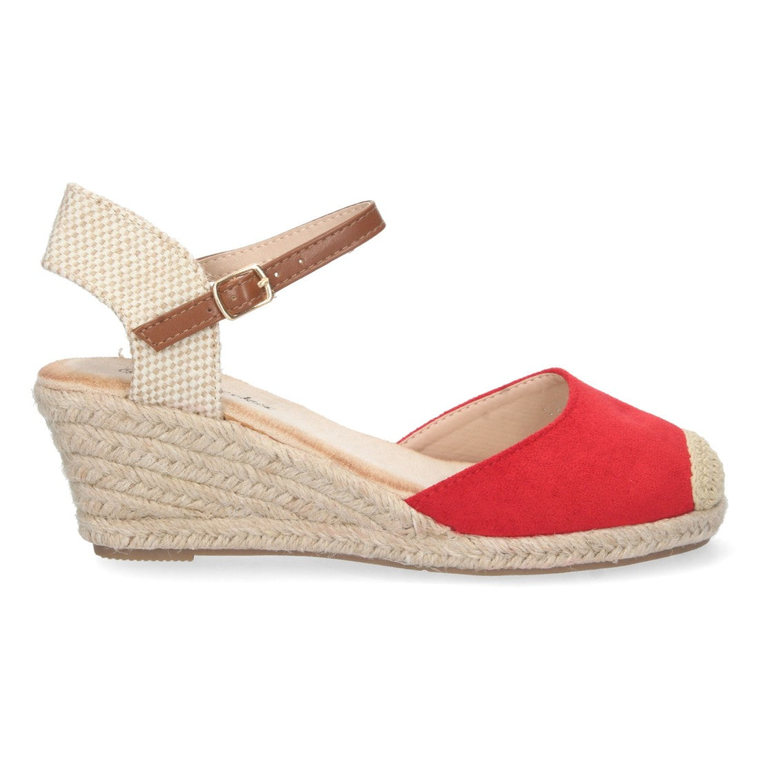 Sandalia de Cuña Valenciana Roja para Mujer