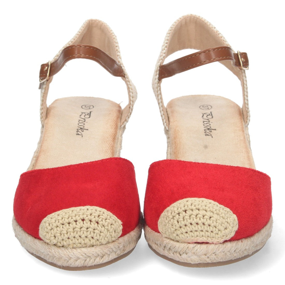 Sandalia de Cuña Valenciana Roja para Mujer