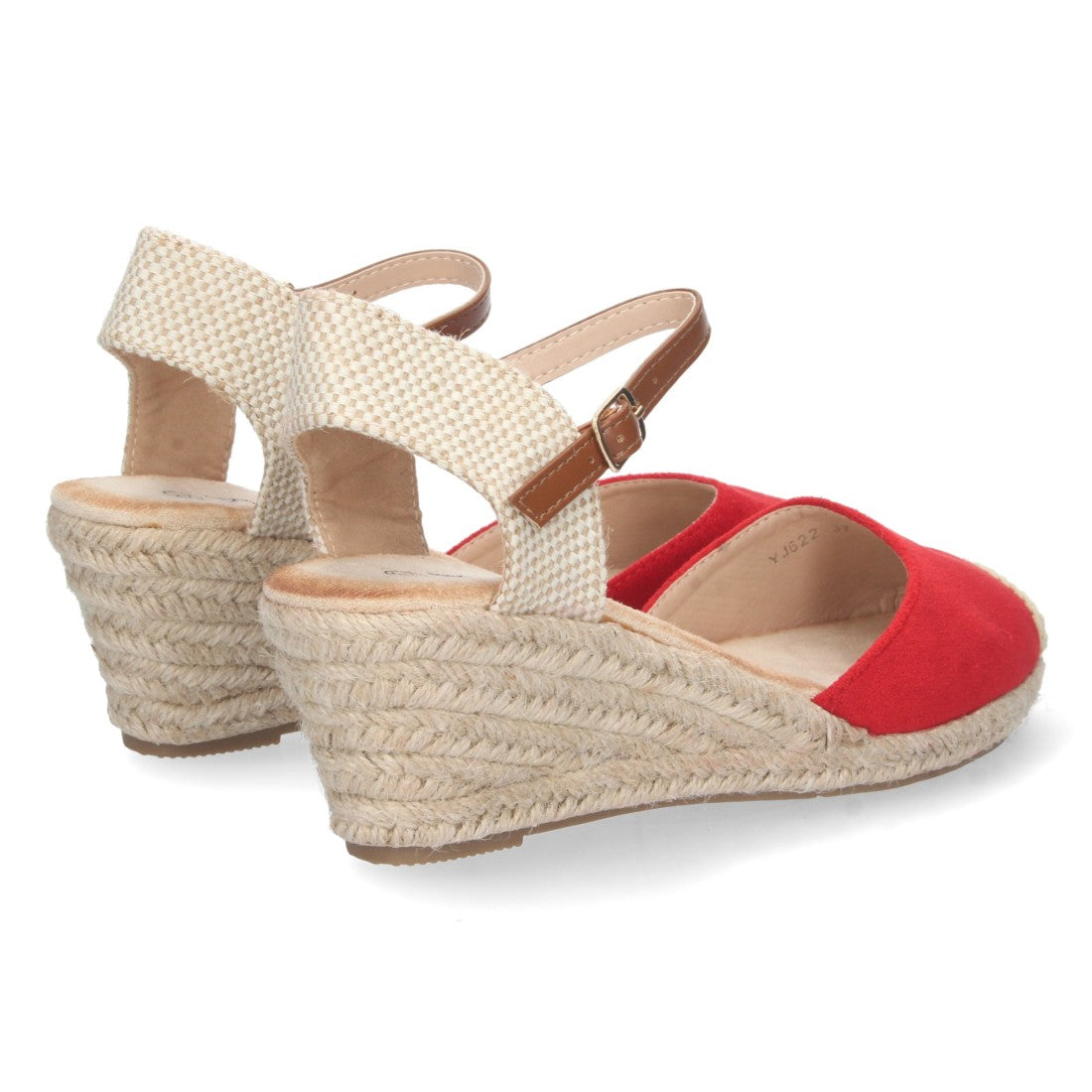 Sandalia de Cuña Valenciana Roja para Mujer