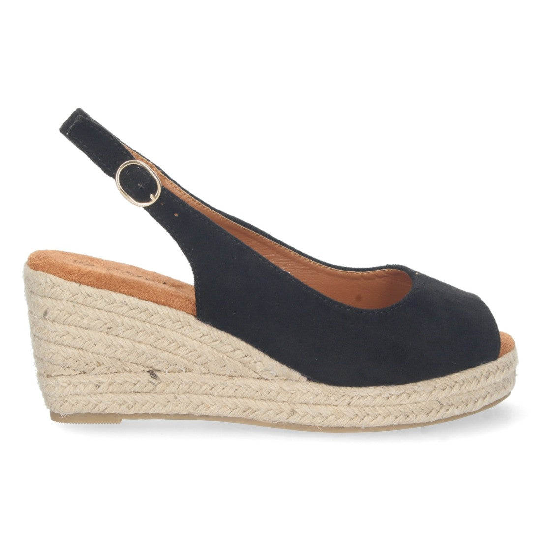 Sandalia de Cuña Negra para Mujer