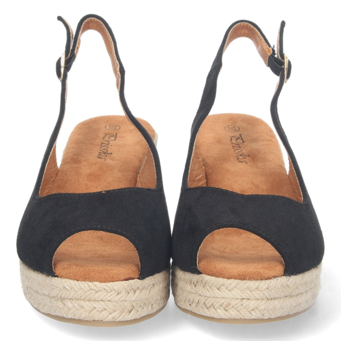 Sandalia de Cuña Negra para Mujer