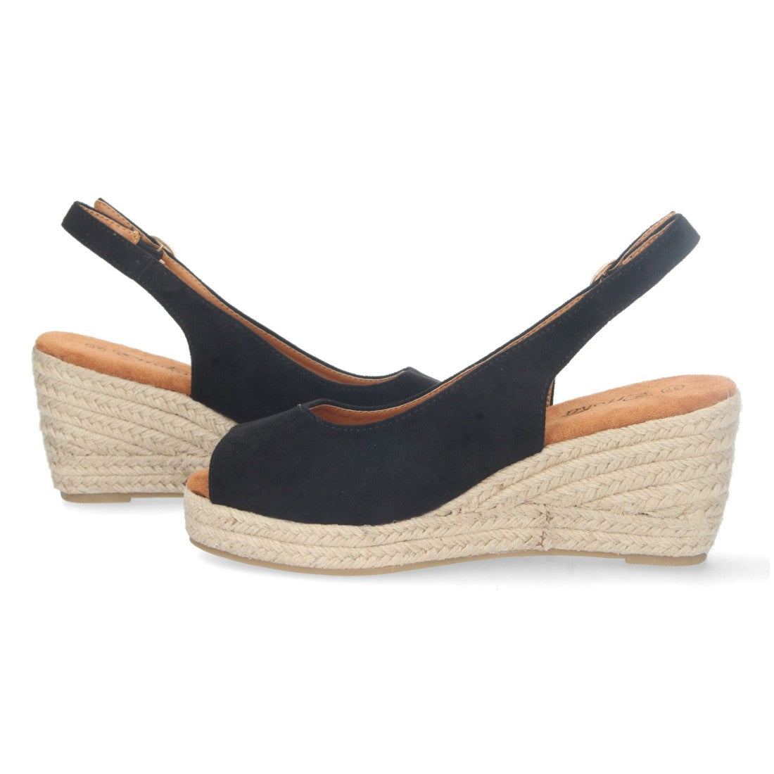 Sandalia de Cuña Negra para Mujer