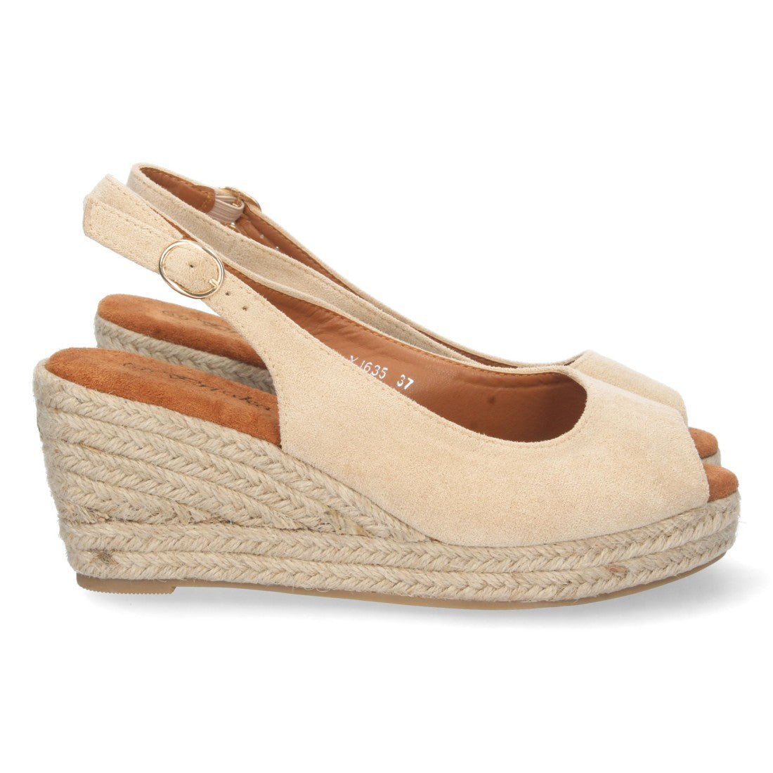 Sandalia de Cuña Beige para Mujer