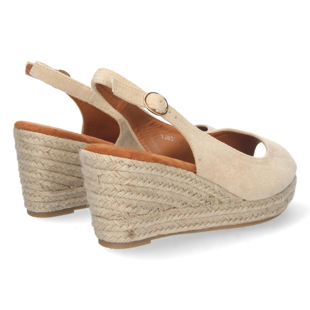 Sandalia de Cuña Beige para Mujer
