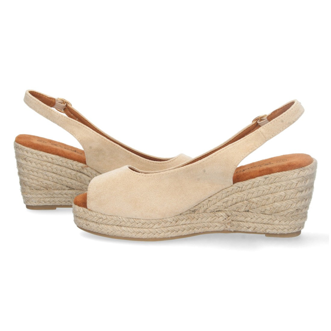 Sandalia de Cuña Beige para Mujer